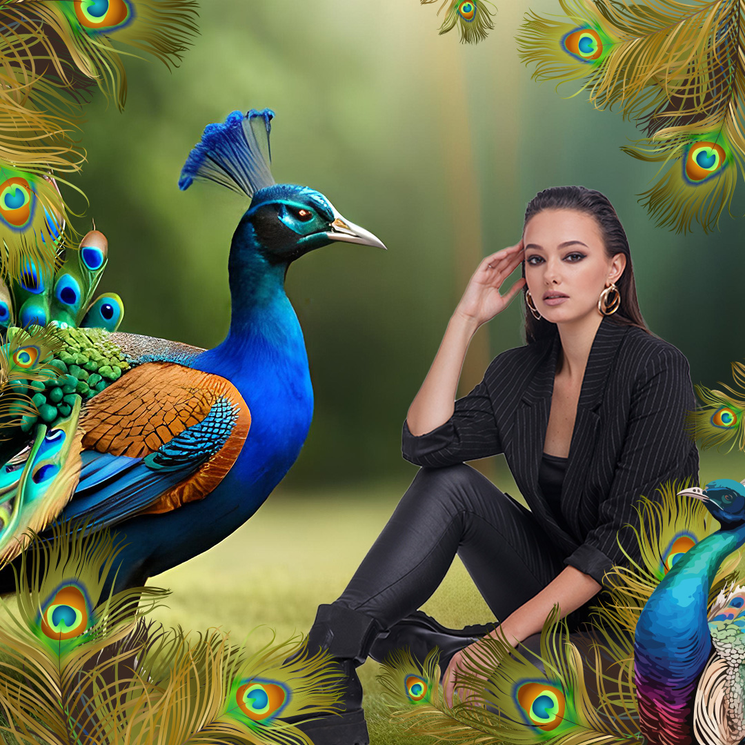 Frame with peacock feathers🦚