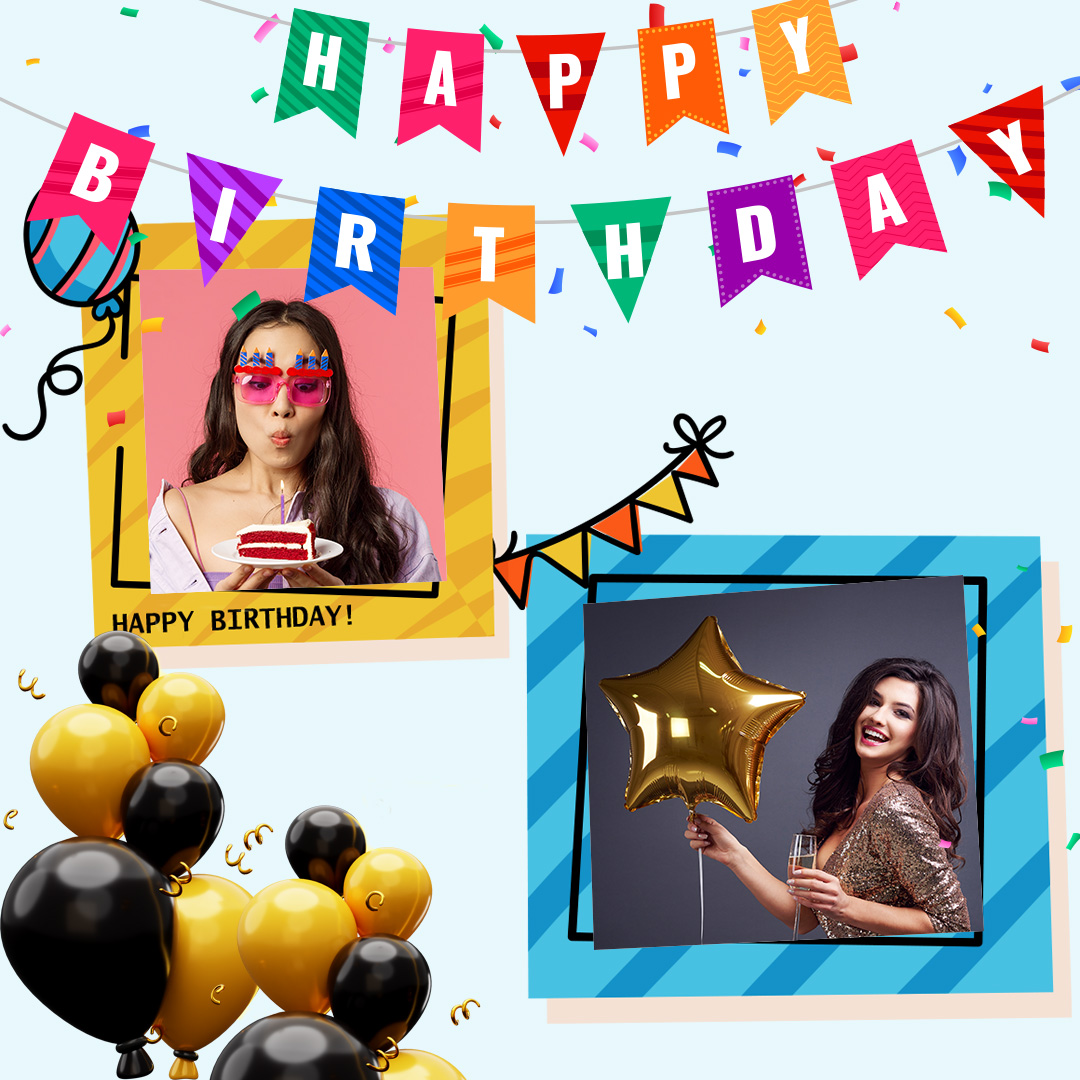 Birthday balloons frame🎈🎁