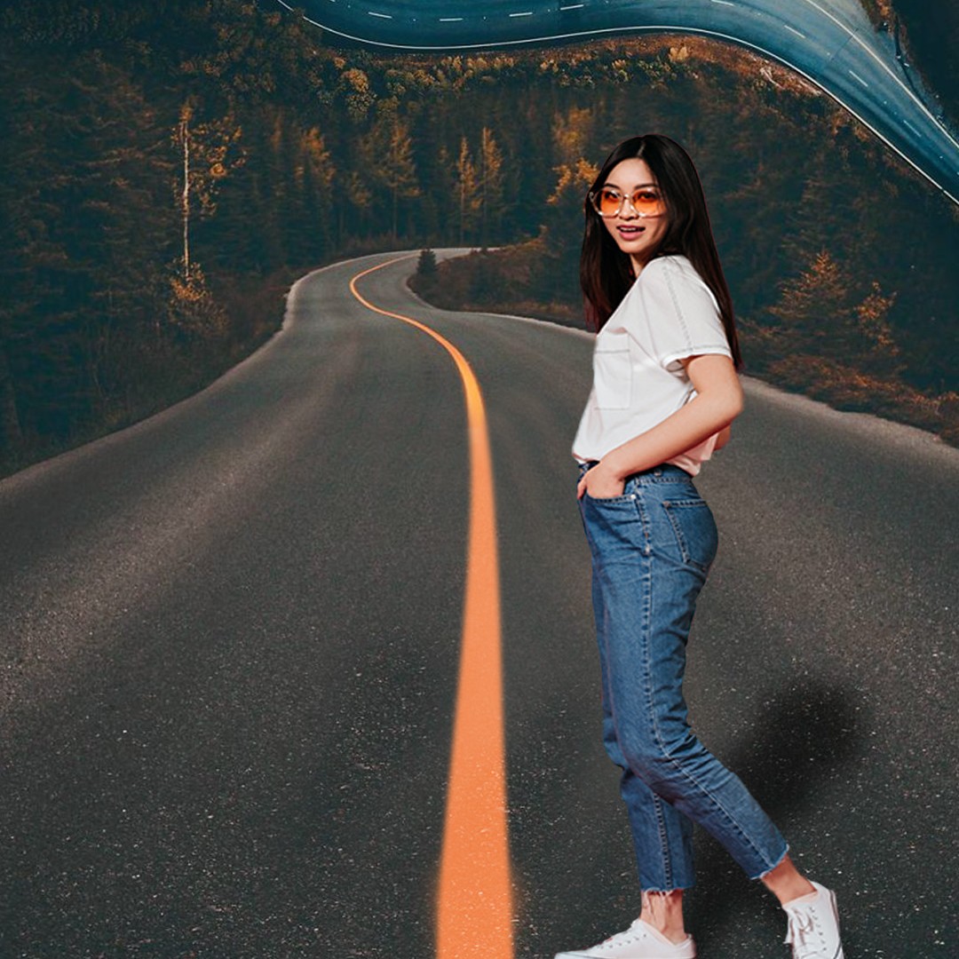 concrete road near tree🌳