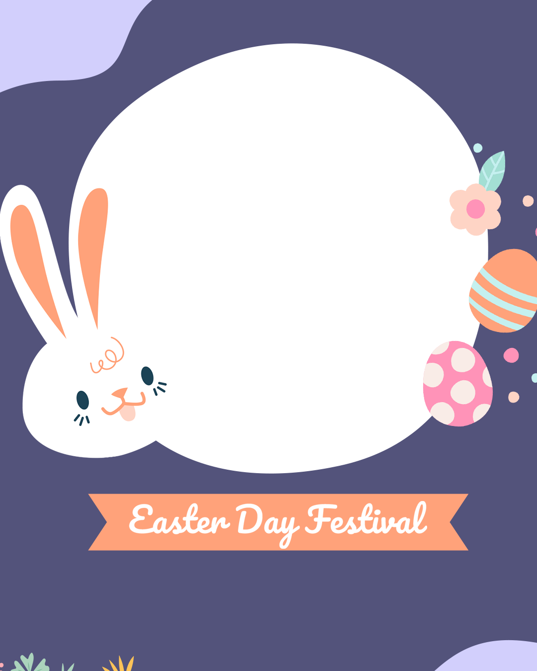 Easter frame with cartoons