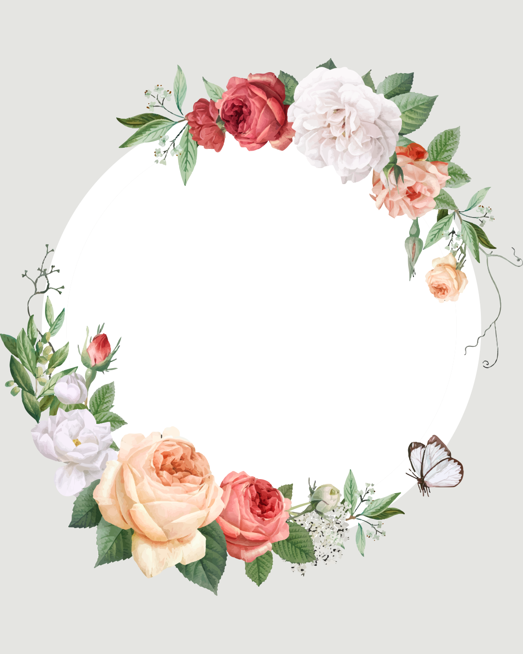 Floral Round Frame🖼️
