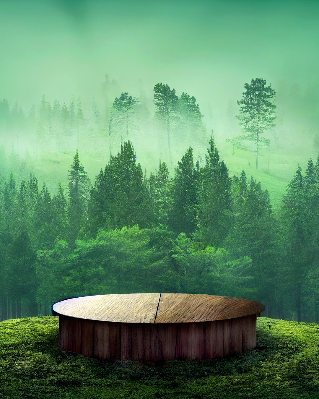 Wooden round podium🥦🌳
