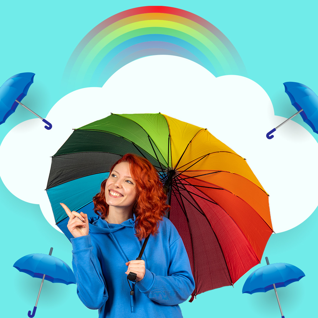 Rainbow with clouds🌨️🌈