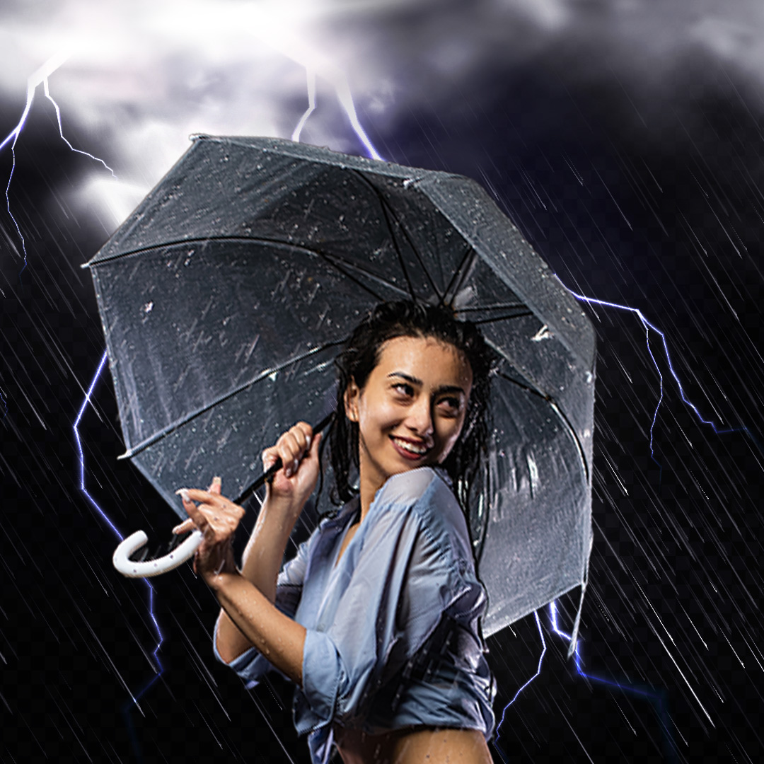 Under rain with umbrella🌦️