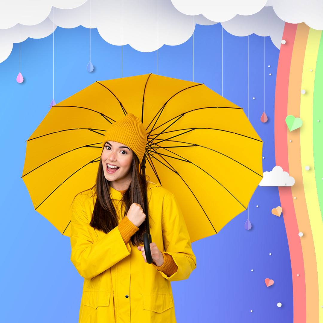 Rainbow colored umbrella 🌈