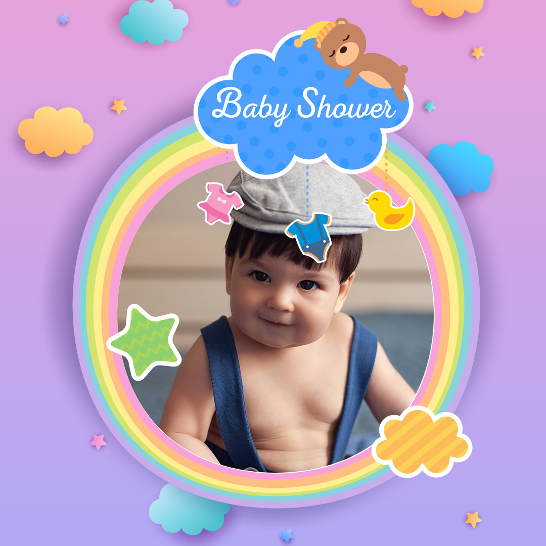 Baby shower rainbow frame 👦🌈